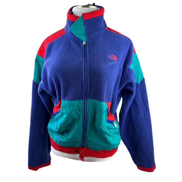 *Flawed Vtg 90's The North Face Extreme Z Fleece Color Block USA Made Size Large - Picture 3 of 16